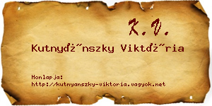 Kutnyánszky Viktória névjegykártya